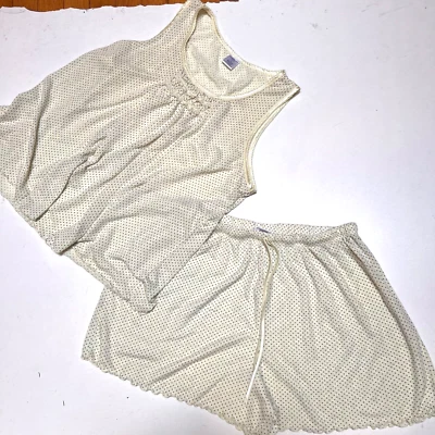 Croft And Barrow Pajama Set Womens Size L Shorts and Top. Polka Dots - Image 1 of 4