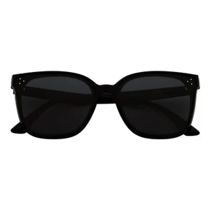 MYA - Polarized Womens Oversize 3 Pin Cat Eye Sunglasses Gloss Black Smoke - Picture 1 of 7