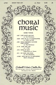 -# 7031 -shout for joy - by ehret- S.A.T.B. -1969 - Picture 1 of 2