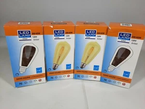 4-Pack Vintage 6W ST64 LED Edison Light Bulbs 60W Equivalent, 680Lumens, 2700K - Picture 1 of 5