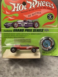 1967 Redline Hot Wheels Red Brabham Repco F1 New In Package! Collectors Button! - Picture 1 of 12