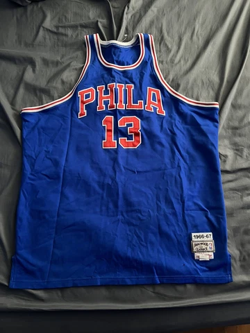 100% Authentic 1966 67 Wilt Chamberlain 76ers Sixers Mitchell Ness Jersey 56 3XL Cover