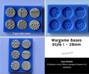 WG15 Wargame 28mm Bases mould Style 1 - Wargame scenery - Picture 1 of 2
