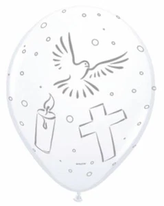 8 X CONFIRMATION / BAPTISM / HOLY COMMUNION 30CM LATEX BALLOONS - Picture 1 of 1