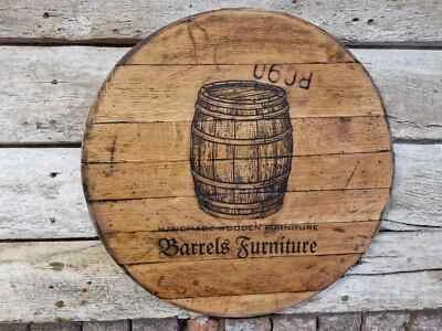 Custom Laser Engraved Oak Table - Handmade Whiskey Barrel Wood lid - Personalise — 第 1/3 张图片