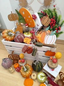 Überraschung Herbst Deko Paket XXL Kiste 20 tlg Posten Herbstdekoration Kürbis - Bild 1 von 3