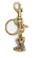 COACH Creatures kitten cat Bag Charm Keychain Key Fob Metal Gold