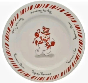 Perfectly Peppermint Holiday Weihnachten Dinner Plätzchenteller Schneemann Vintage - Bild 1 von 11