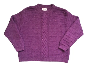 VTG. Sisley ITALY Purple 100% Wool Weave Sweater Woman's Size: XS - FAST SHIP - Picture 1 of 5