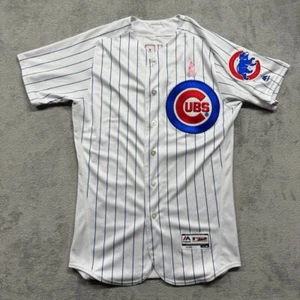 Majestic Kris Bryant Brustkrebs Chicago Cubs weiße Nadelstreifen MLB #17 Größe 40 - Bild 1 von 7