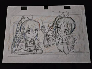 If Her Flag Breaks - Anime Production Art - HANKEN sketch Kikuno and Nanami - Bild 1 von 1