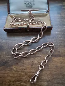More details for antique 9ct rose gold rare graduated albert pocket watch chain 41 gram.375 links