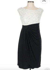 Connected Dress 14W Black Ivory Sequin Stretch Party Wedding Cruise NWT 100.00 - Picture 1 of 15