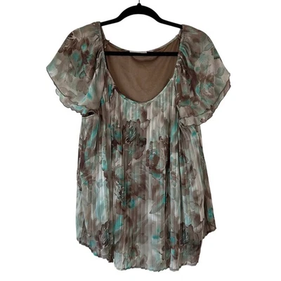 Vintage Y2K Floral Flowy Blouse size 18/20 Blue Whimsigoth Fairy - Image 1 of 4