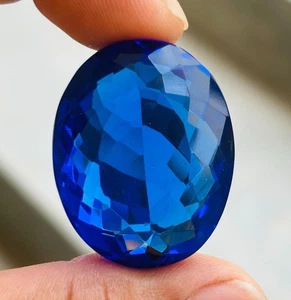 80 Cts Natura Certified Blue Sapphire Oval Shape Loose Gemstone Free Shipping - Picture 1 of 6