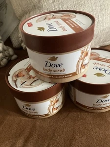 Paquete de 3 exfoliantes Dove azúcar morena y mantequilla de coco para exfoliante corporal suave - Imagen 1 de 3