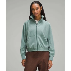 Lululemon angeraut Softstreme Trichterausschnitt Reißverschluss Damengröße 6 Medium waldgrün - Bild 1 von 16