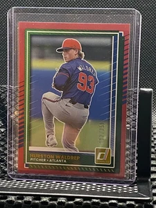Hurston Waldrep 2025 Donruss Red #92/250 - Braves - Picture 1 of 2