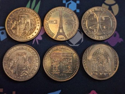 Lote de 6 monedas fichas medallones de París incluyendo Monnaie De Paris 2008/2009 Foto 1 de 4