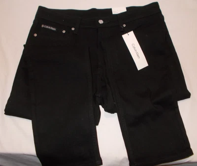 Calça jeans Calvin Klein masculina 5 bolsos slim fit alta elástica clássica preta 34X30 nova com etiquetas - Imagem 1 de 4