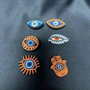 Croc Jibbitz Silicon ~ lot of 6 - Evil Eyes - #1212 - Picture 1 of 1