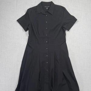 Brooks Brothers 346 Fit & Flare Kleid schwarz Kragen kurze Ärmel Größe 14 - Bild 1 von 13