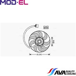 FAN RADIATOR VN7522 FOR AUDI SEAT SKODA VW 1C0959455C 1J0959455K 1J0959455L 6Q09 - Picture 1 of 6