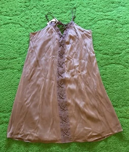Vintage Y2K 90’s NOS Haute Hippie Silk Mini Slip Dress Sz 2 - Picture 1 of 8