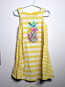 (5/6) Tommy Bahama Yellow/White Striped Dress with Pineapple print & Bow - Picture 1 of 6
