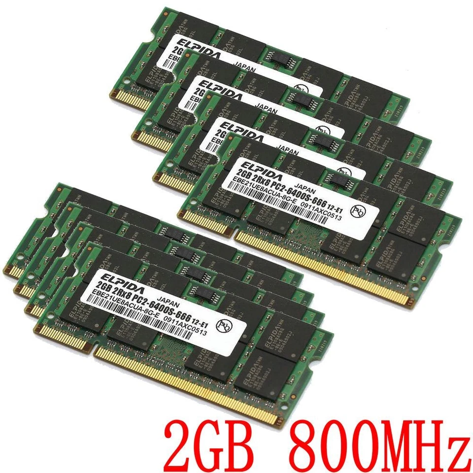 20GB 16GB 8GB 4GB 2GB PC2-6400S DDR2-800 SODIMM Notebook RAM For ELPIDA LOT UK - Image 1 of 4