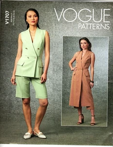Vogue SEWING PATTERN V1707 Miss 16-24 Vest WRAP FRONTShorts Pants SLANT POCKETS - Picture 1 of 1