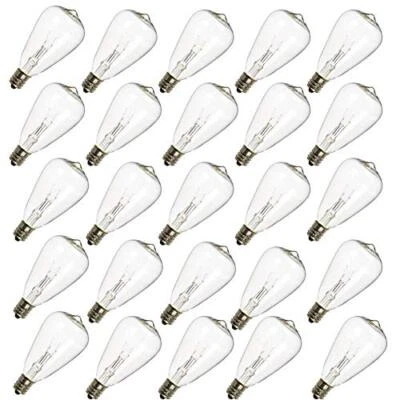 Romasaty 25-Pack ST35 Light Bulbs Replacement Edison Clear Assorted Colors