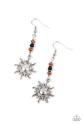 Paparazzi Jewelry Earrings - Sunshiny Days - Black  - Image 1 of 2