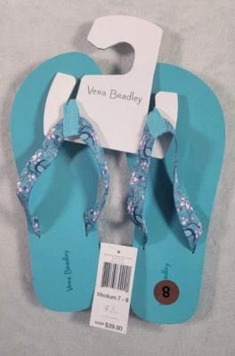 Sandalias chanclas Vera Bradley para mujer talla 7-8 correa pavo real jardín Foto 1 de 4