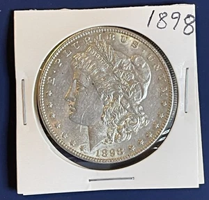 1898 AU/UNC MORGAN SILVER DOLLAR 90% $1 COIN US #L917 - Picture 1 of 4