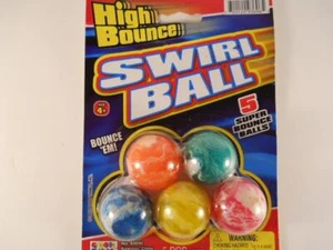 Vintage 5 Super Bounce Swirl Bälle Regenbogen Design 1,5" Spielzeug - Bild 1 von 4
