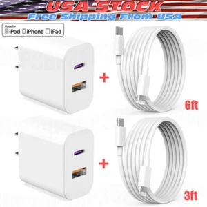 For iPhone 14 13 12 11 XR 8 20W Fast Charger Block USB Type C Wall Power Adapter - Picture 1 of 15