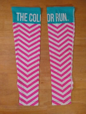 NWOT pink/teal chevron THE COLOR RUN arm sleeve compressions - AWESOME !!!  - Image 1 of 4