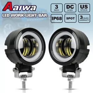 Pair LED Fog Lights Blue Halo Spot LED Work Light 3inch For Jeep SUV Truck ATV - Bild 1 von 15
