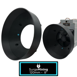 120mm to 8 inch Fan Duct Adapter Intake Exhaust Silencer Crypto ASIC Miner S9 L3 - Picture 1 of 2