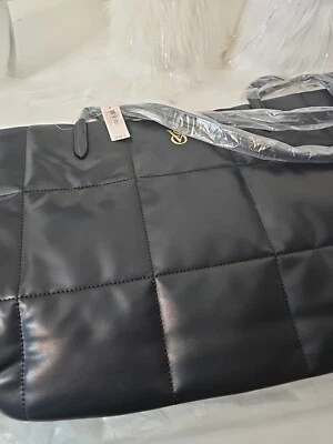 Victoria's Secret Quilted Puffer Tote Black, Duffle Purse, Sexy Bag NWT - Image 1 of 4