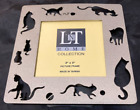 LnT Home Collection Silver Metal Cats Kittens Cutout Picture Frame 3" x 3" Photo