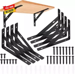 8 Pcs Heavy Duty Shelf Brackets, Floating Metal Shelf Brackets, Metal Wall Mount - Picture 1 of 6