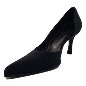 737 Crepe Nero Black Fabric Versani Pumps - Picture 1 of 7