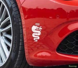 2 Adesivi Biscione ALFA ROMEO sticker NERO MITO 147 159 STELVIO GIULIETTA 13CM - Imagen 1 de 1
