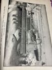 Steel Engraving, Noted Battle, The Krupp Gun, Prussia