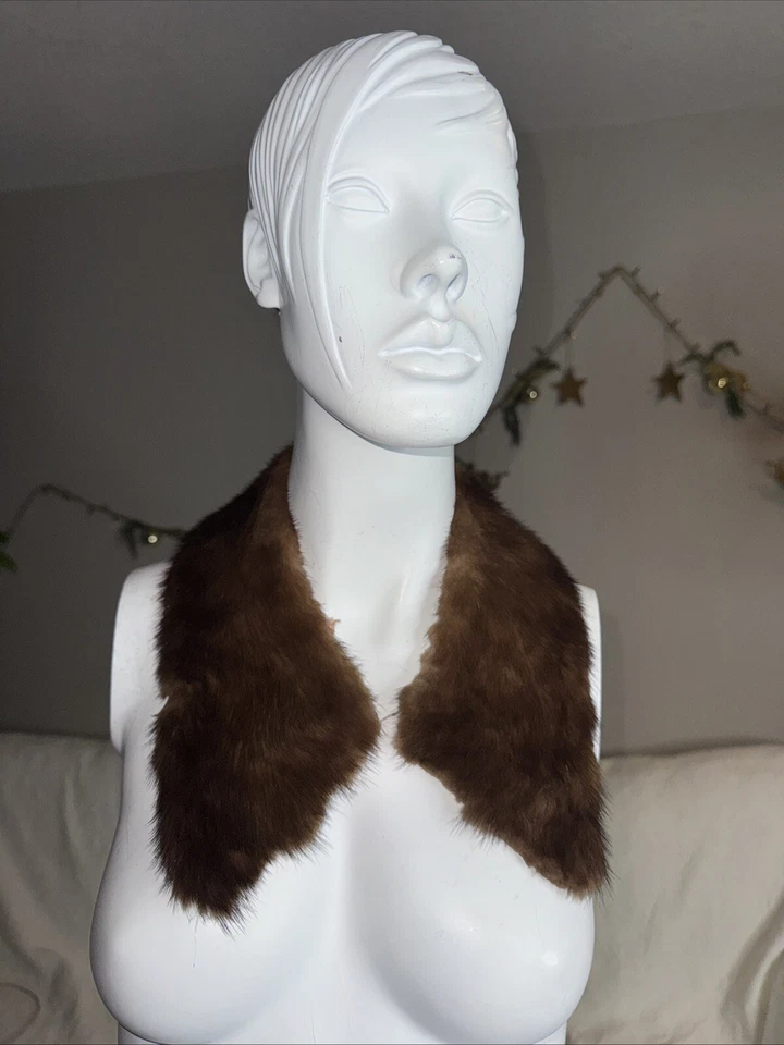 Cuello visón piel vintage marrón años 50 años 60 Foto 1 de 4