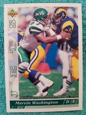 1993 UPPER DECK MARVIN WASHINGTON #154 NEW YORK JETS  - Image 1 of 4
