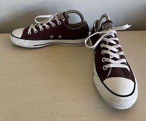 Chuck Taylor Ox “Leather Burgundy”  Mens 5 Womens 7