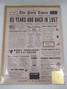 The Party Times 1957 Birthday Card W/Envelope And Seal. - Picture 1 of 2